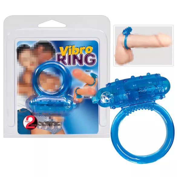You2Toys - vibrační silikonový erekční kroužek - modrý