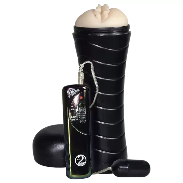 You2Toys - masturbátor vagína - vibrace, diskrétní, měkký materiál