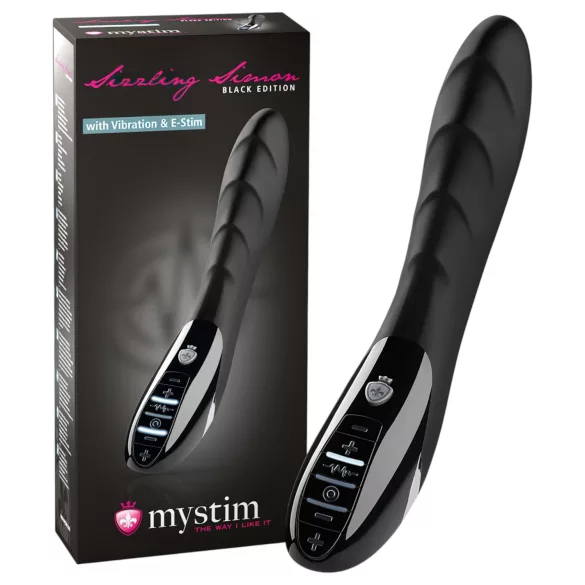 mystim Sizzling Simon - elektro stimulátor vibrátor - černý