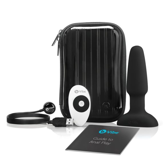b-Vibe - rotační anální vibrátor s perlami (černý)