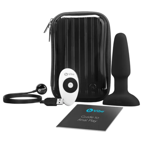 b-Vibe - rotační anální vibrátor s perličkami, černý