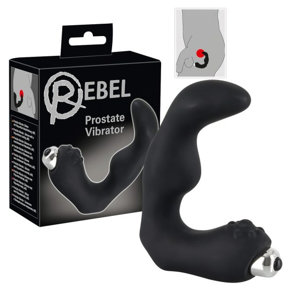 Rebel - zakřivený vibrační stimulátor prostaty (černý)