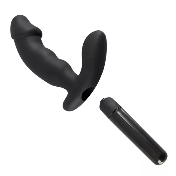 Rebel - vibrační stimulátor prostaty s penisem (černý)