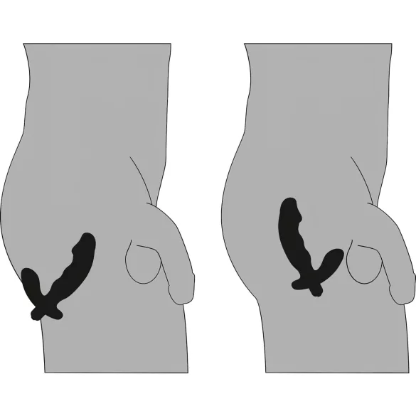Rebel - vibrační stimulátor prostaty s penisem (černý)