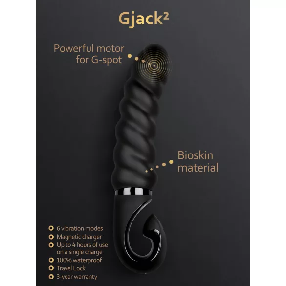 Gvibe - vibrátor pro G-bod - dobíjecí, voděodolný silikon - černý