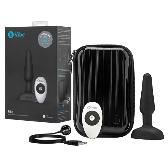 b-Vibe Trio - černý anální vibrátor se 3 motory