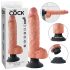 King Cock 10 přísavkový vibrátor (25 cm) - přírodní