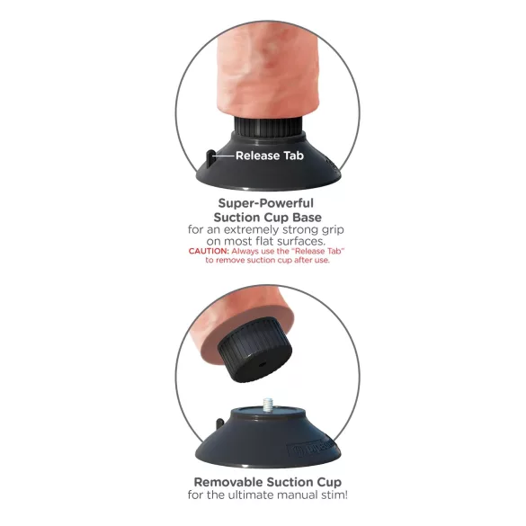 King Cock - vibrátor s přísavkou - 25 cm - tělová barva