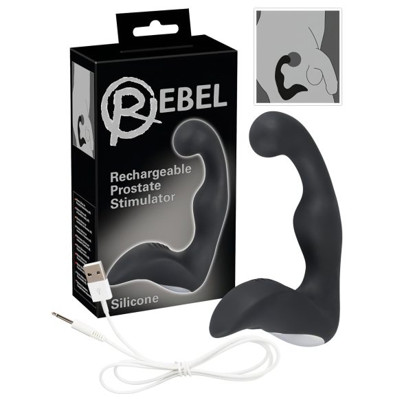 Rebel - akumulátorový prostatický vibrátor (černý)