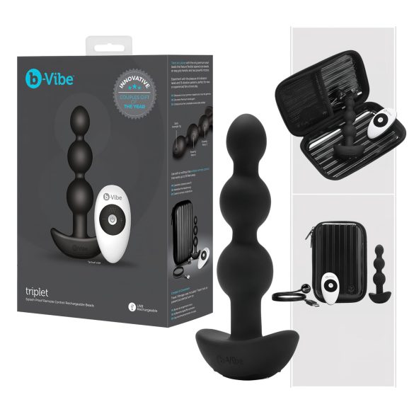 b-Vibe - triple kuličkový anální vibrátor s akumulátorem (černý)