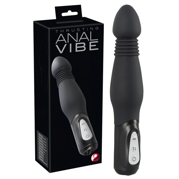 You2Toys - Anal Vibe - černý anální vibrátor s tlačením