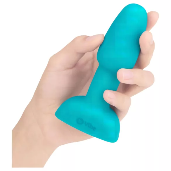 b-Vibe - anální vibrátor s rotujícími korálky - tyrkysový