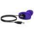 b-Vibe Rimming - točící anální vibrátor s perlami (fialový)