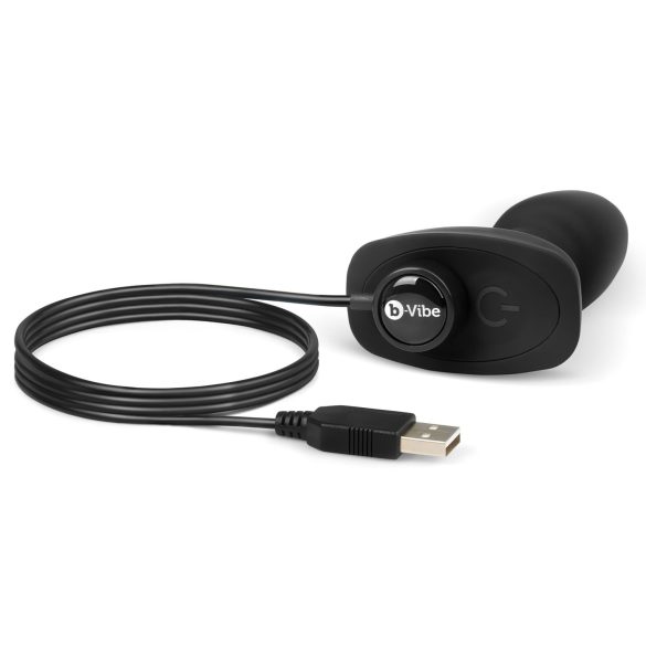 b-Vibe Rimming - anální vibrátor s rotujícími kuličkami - černý