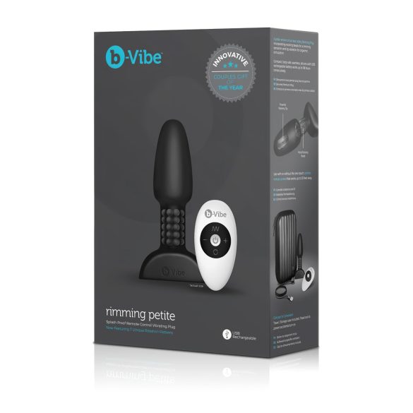b-Vibe Rimming - anální vibrátor s rotujícími kuličkami - černý