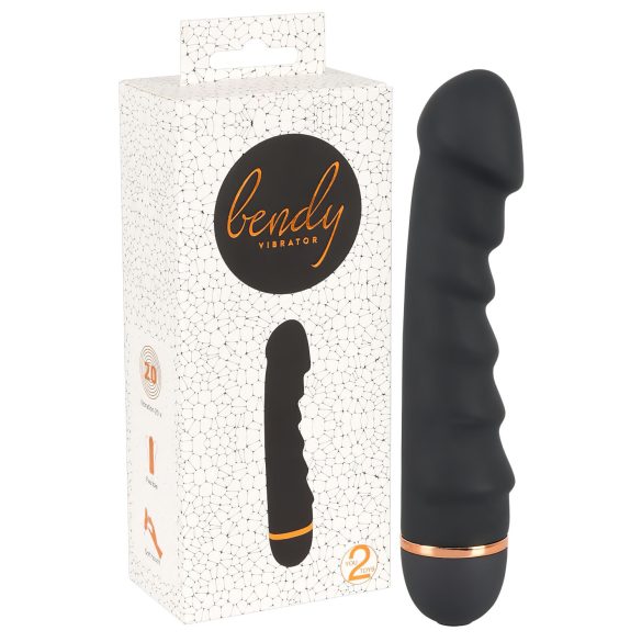 You2Toys - Bendy Ripple - vroubkovaný vibrátor (černý)