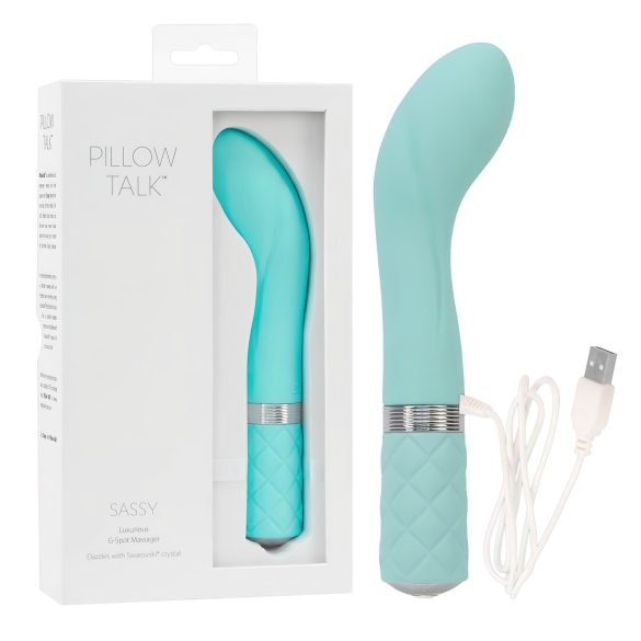 Pillow Talk Sassy - akumulátorový G-bod vibrátor (tyrkysový)