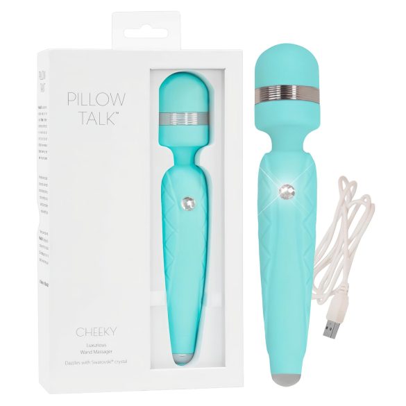 Pillow Talk Cheeky Wand - akumulátorový masážní vibrátor (tyrkysový)