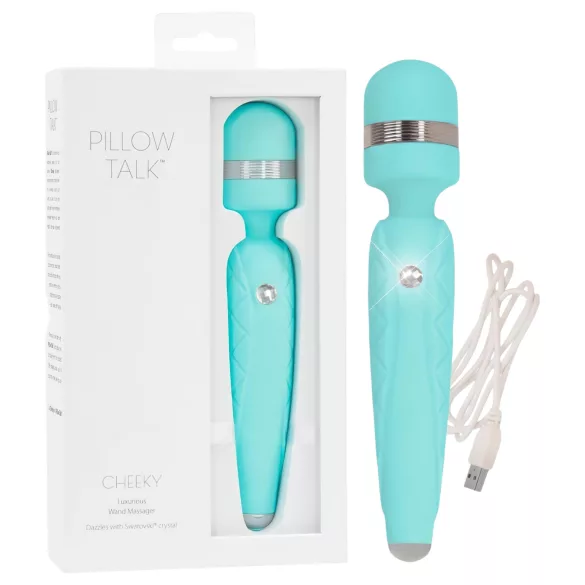 Pillow Talk Cheeky Wand - masážní vibrátor na baterie - tyrkysový