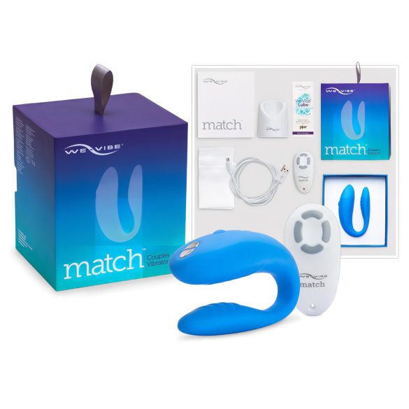 We-Vibe Match - vodotěsný, nabíjecí partnerský vibrátor (modrý)