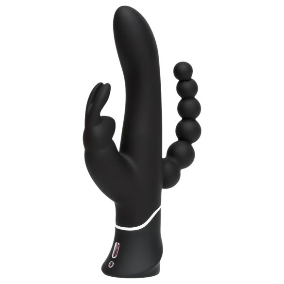 Happyrabbit Triple - akumulátorový stimulátor klitorisu a anální vibrátor (černý)