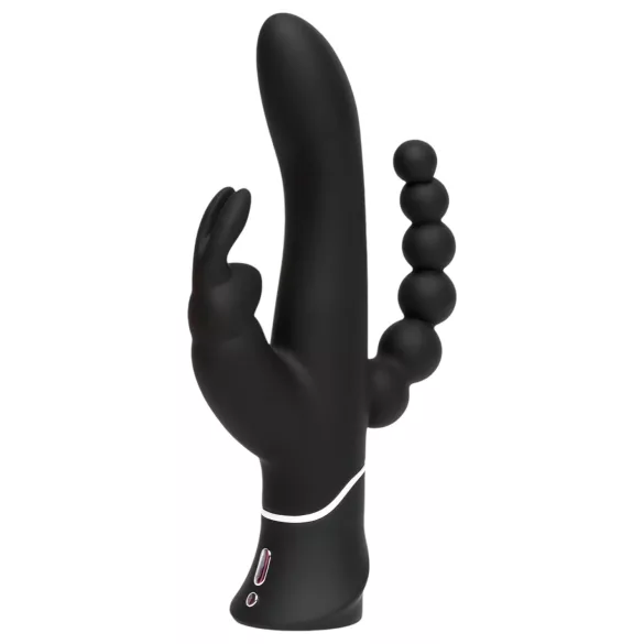 Happyrabbit Triple - vibrátor na klitoris a anální stimulaci - dobíjecí černý