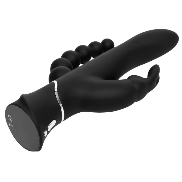 Happyrabbit Triple - vibrátor na klitoris a anální stimulaci - dobíjecí černý