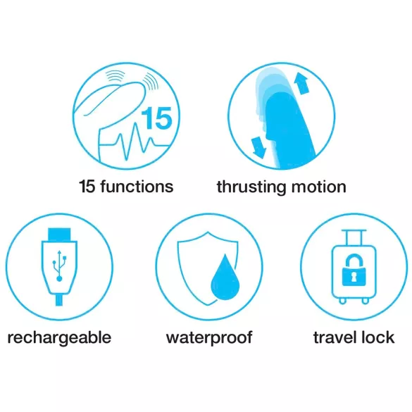 Happyrabbit - vibrátor s pohybem a klitorálním ramenem - dobíjecí, růžový