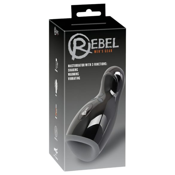 Rebel - vyhřívaný, vibrující, pohyblivý masturbátor (černý)