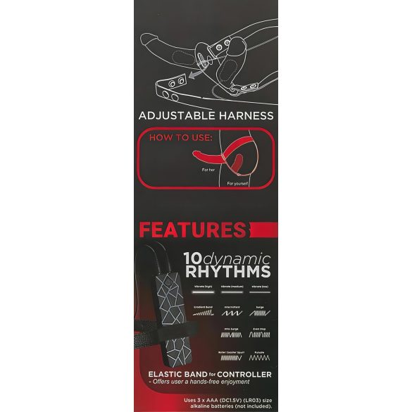 Double Thruster - připínací dvojitý vibrátor - černý