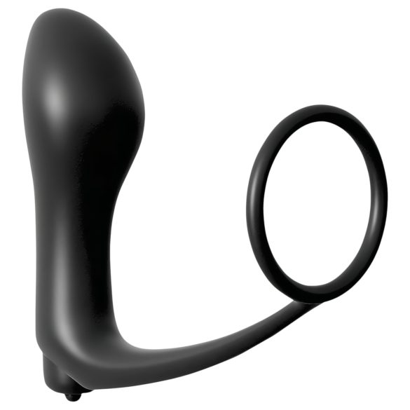 Analfantasy - prstový anální vibrátor s erekčním kroužkem (černý)