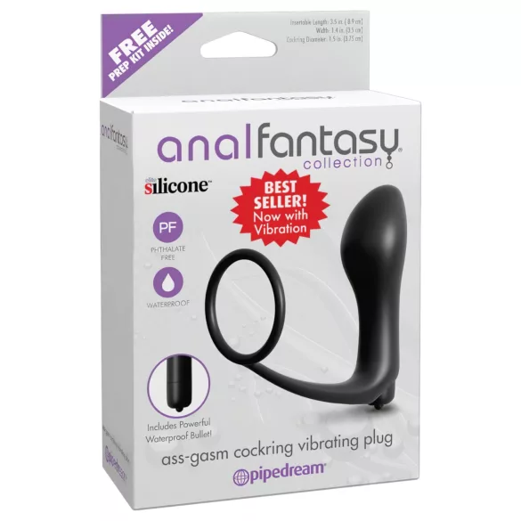 Pipedream - Analfantasy - prstový anální vibrátor s erekčním kroužkem (černý)