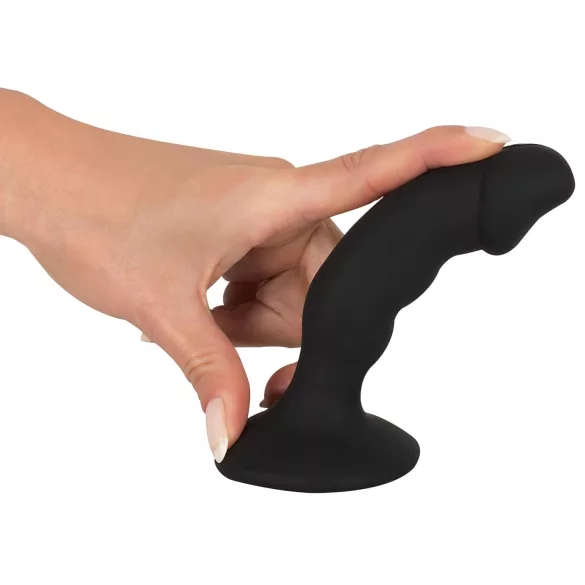 Black Velvets - anální vibrátor s penisem - dobíjecí - černý