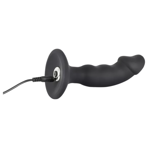 Black Velvets - anální vibrátor s penisem - dobíjecí - černý