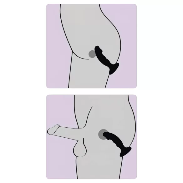 Black Velvets - anální vibrátor s penisem - dobíjecí - černý