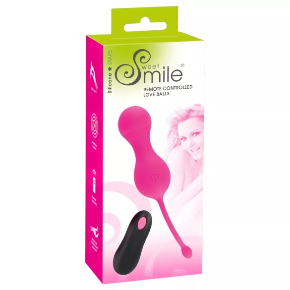 SMILE - vibrační vajíčko na dálkové ovládání - dobíjecí - růžové