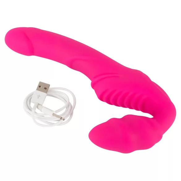You2Toys - Double2Teaser - připínací vibrátor bez popruhů (růžový)