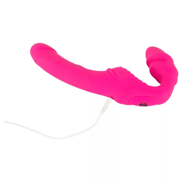 You2Toys - Double2Teaser - připínací vibrátor bez popruhů (růžový)