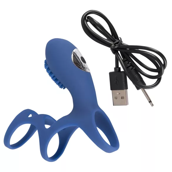 SMILE Couple - vibrační erekční kroužek na penis - dobíjecí, modrý