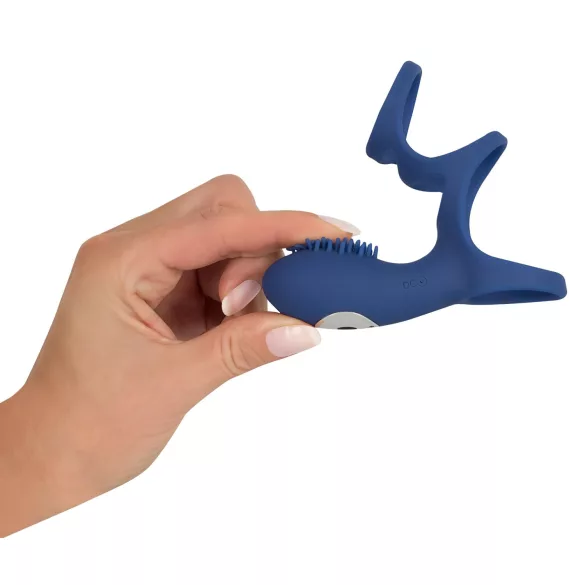 SMILE Couple - vibrační erekční kroužek na penis - dobíjecí, modrý