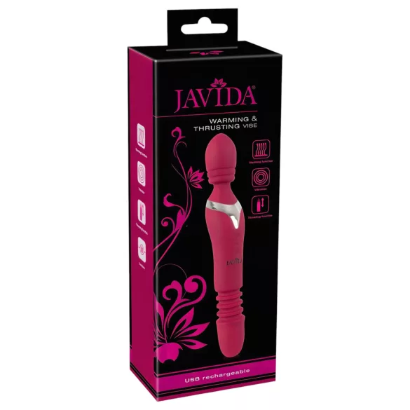 Javida Thrusting - 3v1 masážní vibrátor (červený)
