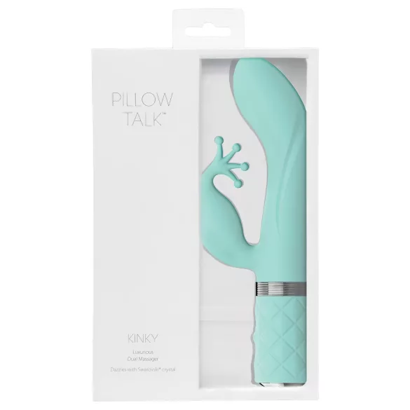 Pillow Talk Kinky - akumulátorový, dvoumotorový vibrátor na bod G (tyrkysový)