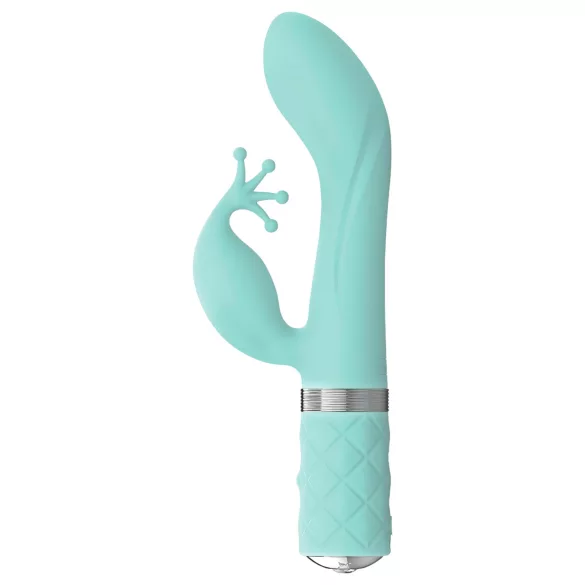 Pillow Talk Kinky - akumulátorový, dvoumotorový vibrátor na bod G (tyrkysový)