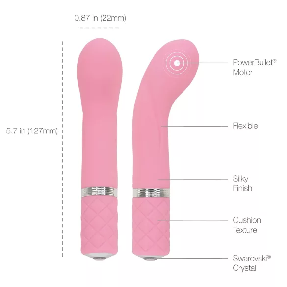Pillow Talk Racy - akumulátorový, úzký vibrátor na bod G (růžový)