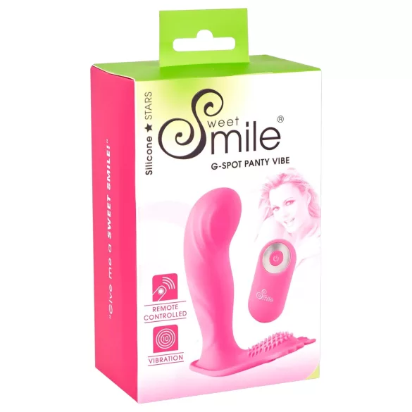 SMILE - vibrační tanga na G-bod - bezdrátový, dobíjecí vibrátor - růžová