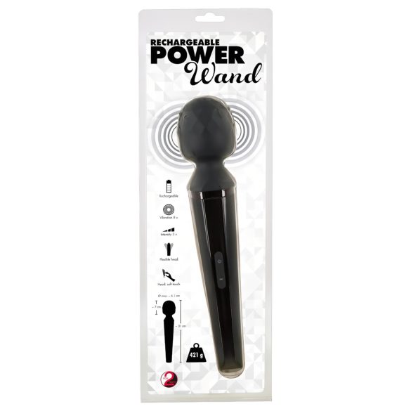 You2Toys Power Wand - akumulátorový masážní vibrátor (černý)