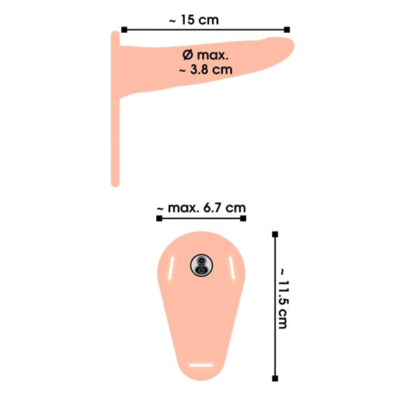 You2Toys - připínací vibrátor - akumulátorový - tělová barva