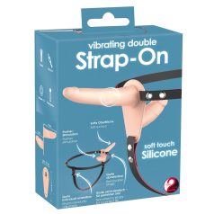   You2Toys - Strap-on dildo - dvojitý vibrátor - realistický tělový