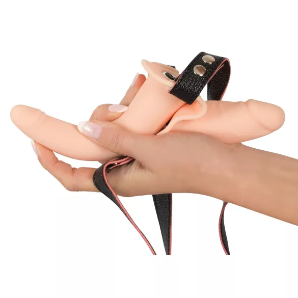 You2Toys - Strap-On - připínací dvojitý vibrátor (tělová barva)