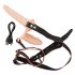 You2Toys - Strap-On - připínací dvojitý vibrátor (přírodní)